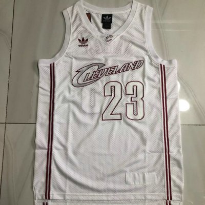 Maillot de Basket #23 James Cleveland Cavaliers authentique Vintage Blanc